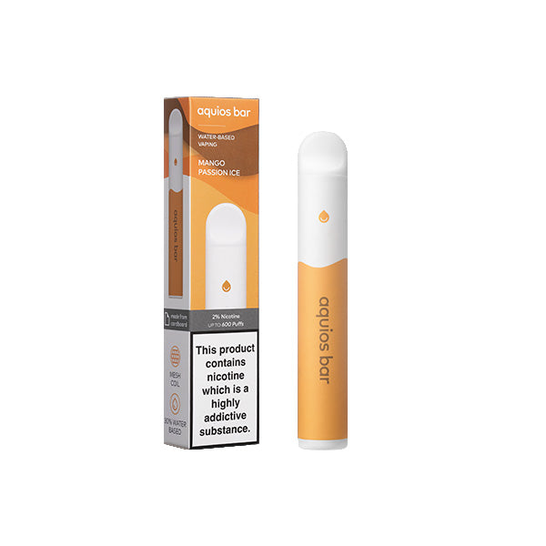 20mg Aquios Bar Water Based Recyclable Disposable 600 Puffs - NUCIG