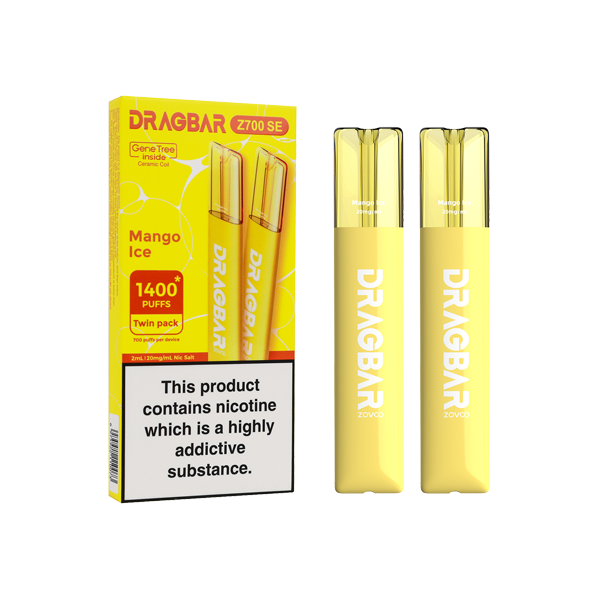 20mg Zovoo Dragbar Z700 SE Disposable Vape Device 700 Puffs 2PCS - NUCIG